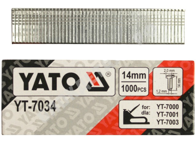 Гвозди для степлера Yato 14 мм 1000 шт. (14 х 2 х 1,2 мм)