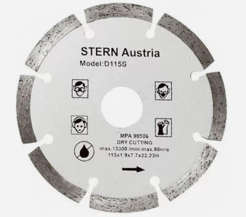 Диск алмазный сегментный Stern d. 115 х 22 мм Австрия