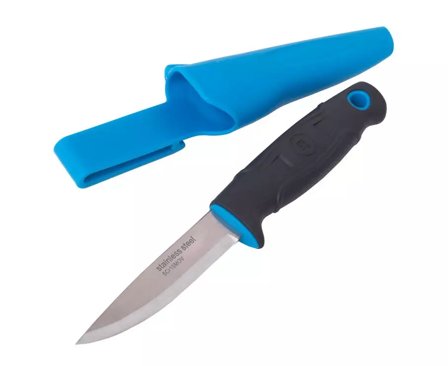 Нож MyTools универсальный с чехлом, голубой (200 мм)