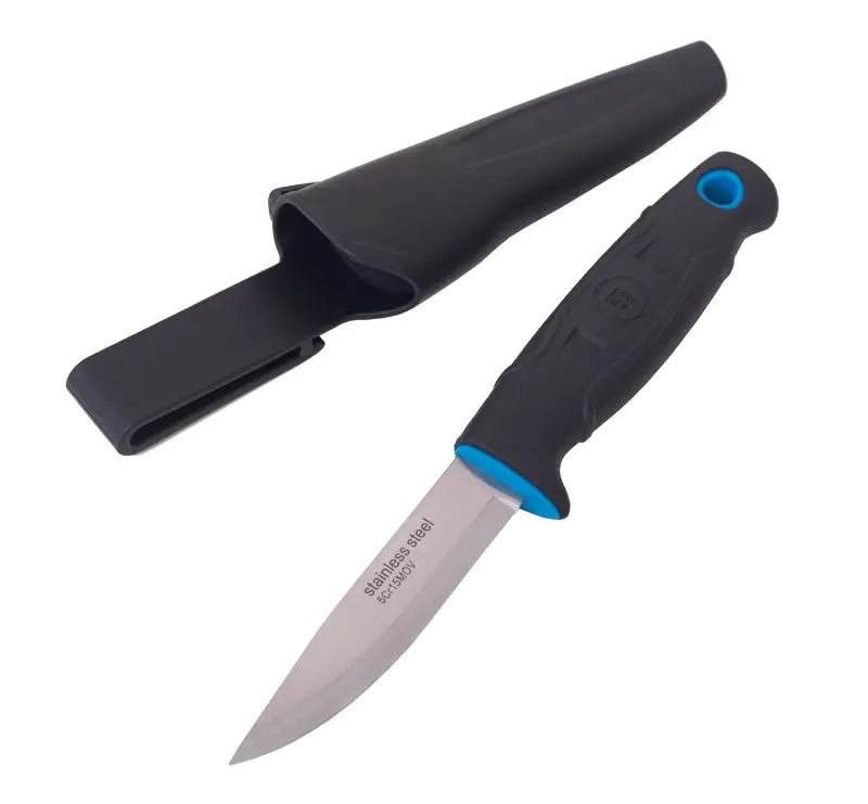 Нож MyTools универсальный с чехлом, черный (200 мм)