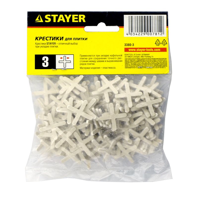 Набор крестиков 3 мм для укладки плитки Stayer 3380-3