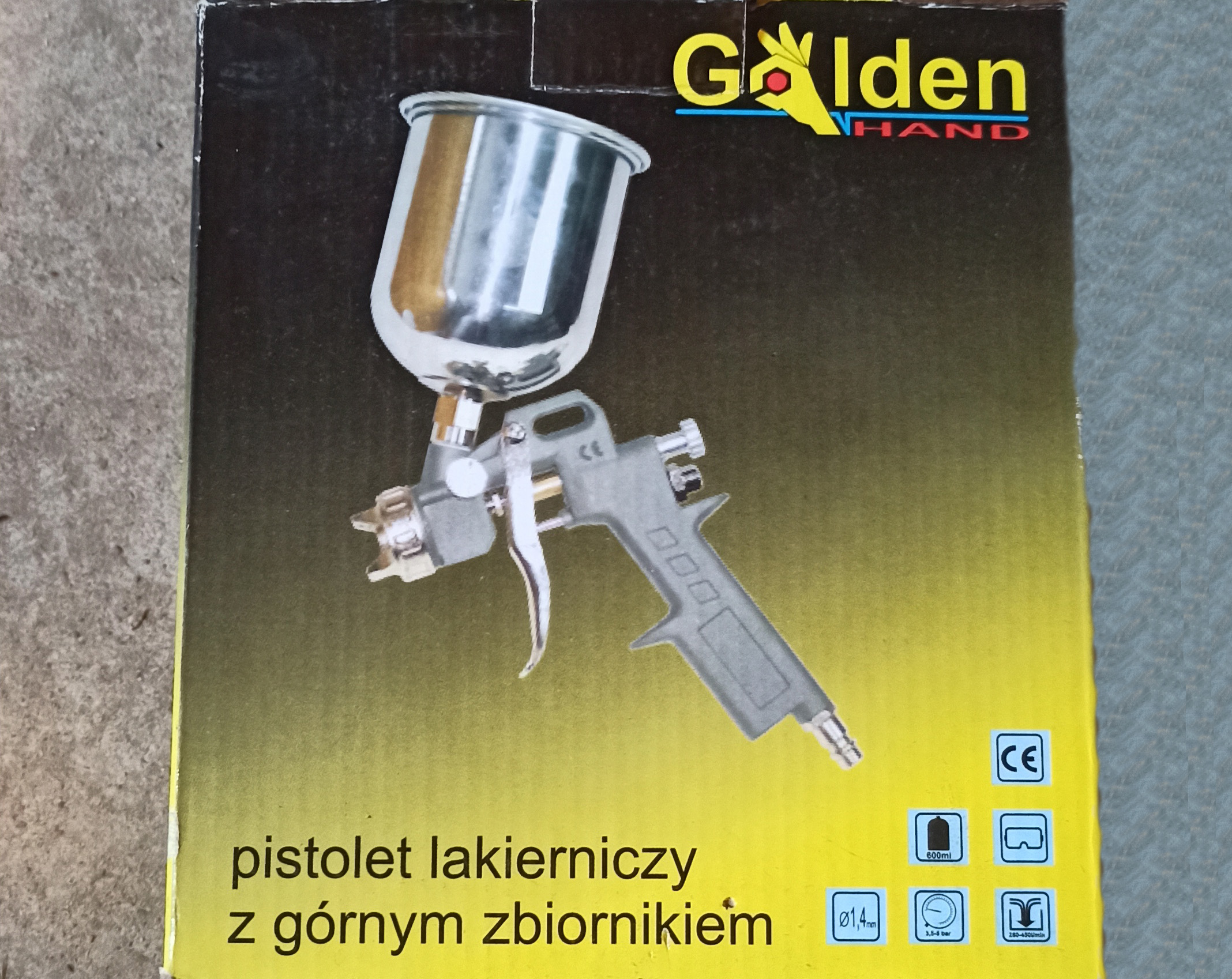 Краскопульт мини Golden Hand, диаметр сопла 0,5 мм, объем бачка 100 мл