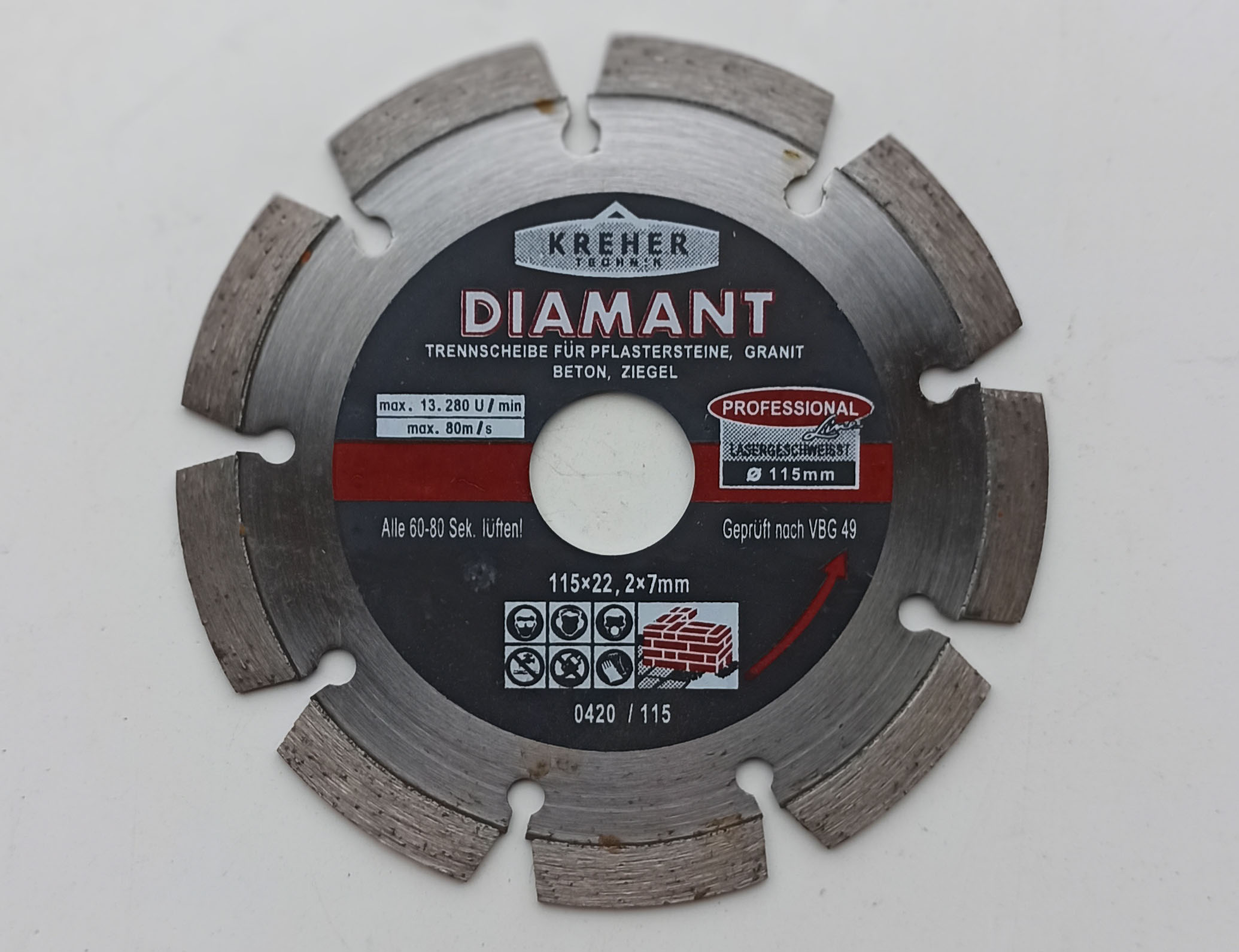 Диск алмазный сегментный Diamand д.115 х 22 мм