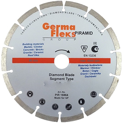 Диск алмазный GermaFlex Piramid Segment d. 230х2,6х8х22 мм