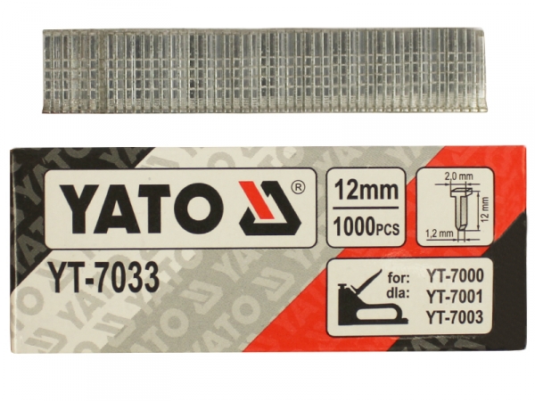 Гвозди для степлера Yato 12 мм 1000 шт. (12 х 2 х 1,2 мм)