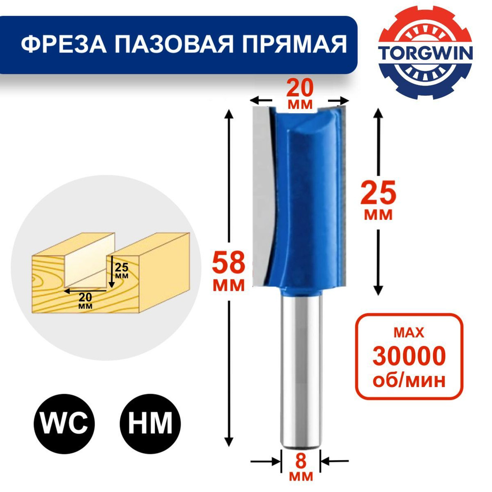 Фреза пазовая прямая Globus D3 H12 (1001)